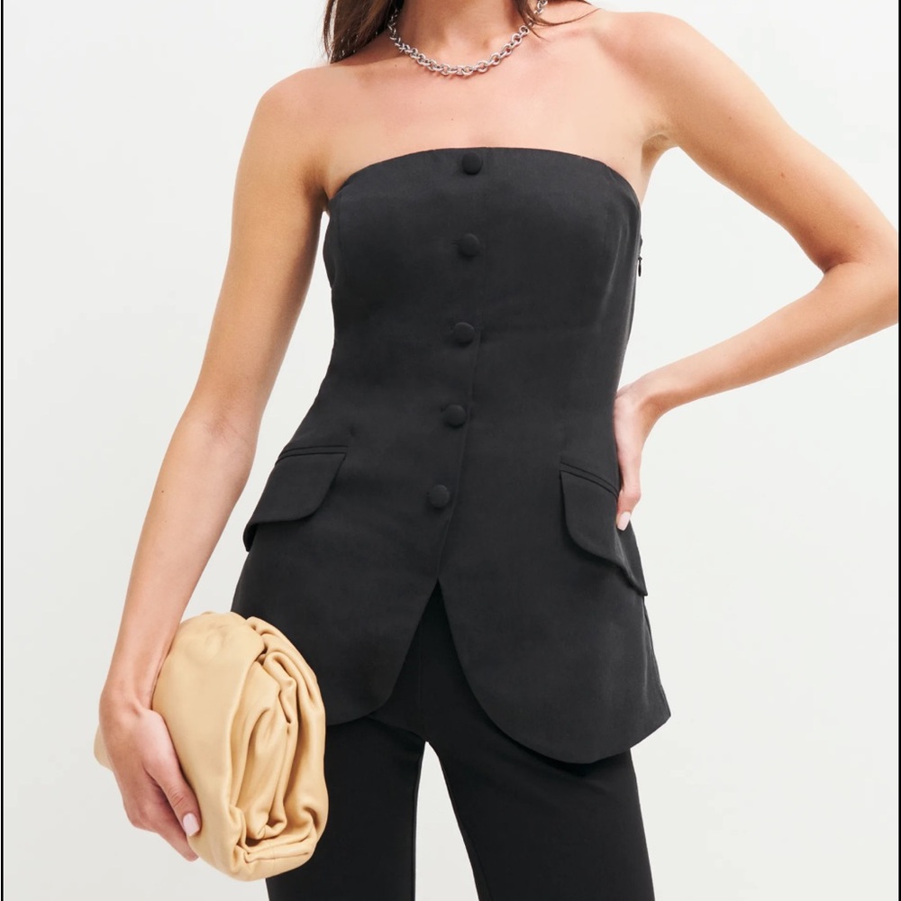 Reformation Black Tonya Top NWT